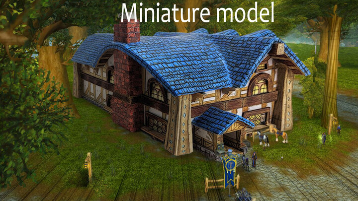 [Proses pembuatan miniatur] Rumah di dalam World of Warcraft