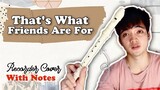 That's What Friends Are For (Dionne Warwick) Recorder Flute Cover with Easy Letter Notes and Lyrics