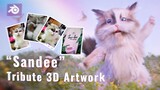 3D Character Version of my Sister's Beloved Cat | SANDEE (2010-2023 R.I.P) | Blender 3D Timelapse