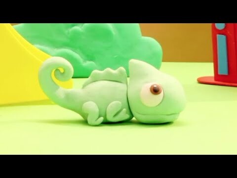 Green Chameleon Stop motion cartoon for children - BabyClay