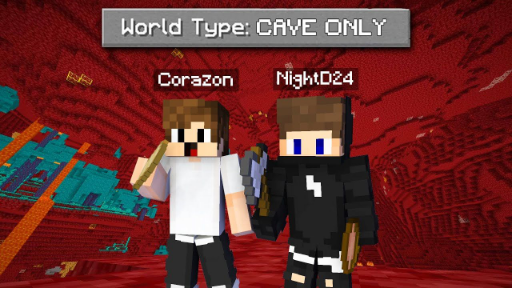 Aku Dan NightD JELAJAHI NETHER Di MINECRAFT Tapi CAVE ONLY