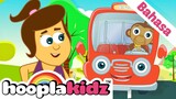 Setir dengan Bus Merah | Wheels On The Red Bus | Lagu Anak Anak & Lainnya | HooplaKidz Bahasa