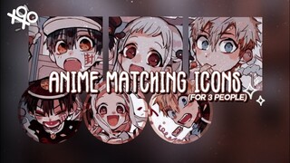 🍰₊˚.༄ ೃ - // anime matching icons for 3 people | xoxoxantzu