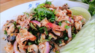 ลาบทะเล​ แซ่บๆ​🔥🔥กับแกล้ม​ง่าย​ๆ​แต่​เด็ด​ ขาย​เสริม​ในร้าน​ส้มตำ​