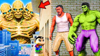 Franklin and Shinchan & Pinchan play HIDE AND KILL with Squid Game Doll In GTA 5