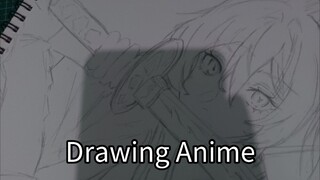 drawing girl anime