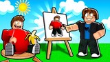 DRAWING THE WORST PAINTINGS TO GET MONEY IN STARVING ARTISTS ROBLOX