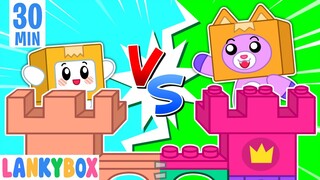 Which Castle Is Best? Make DIY Lego and Cardboard Castle for Kids | LankyBox Channel Kids Cartoon