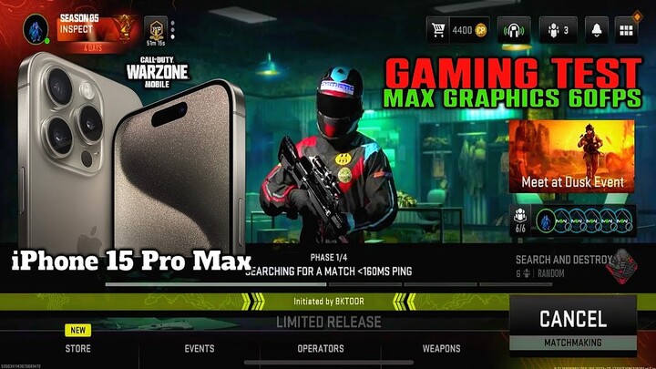 Warzone Mobile iPhone 15 Pro Max | Max Graphics 60Fps | iPhone 15 Pro Max Gaming Test