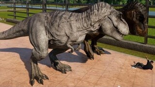 Jurassic World Evolution - 2 Styracosaurus & 2 T-Rex Breakout & Fight! (1080p 60FPS)