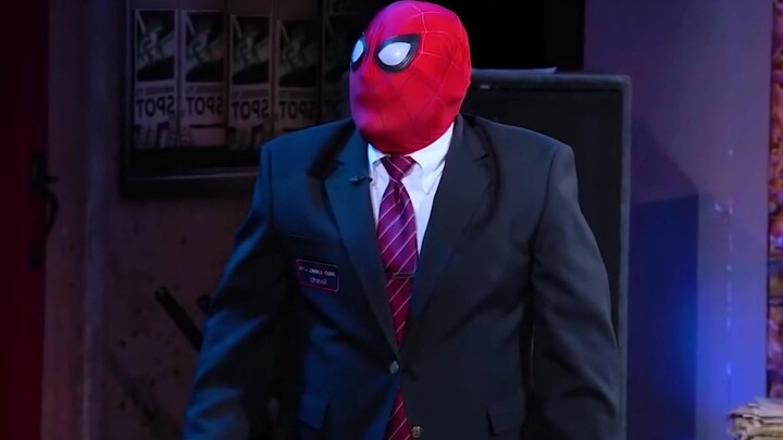 When Spiderman has a good friend who robs him of his headgear, my stomach hurts from laughing at thi