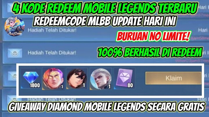 BURUAN! 4 KODE REDEEM ML TERBARU KODE REDEEM MOBILE LEGENDS HARI INI UPDATE DESEMBER 2024