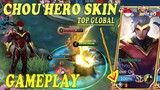 CHOU HERO SKIN GAMEPLAY | TOP GLOBAL | Thunderfist Skin | Mobile Legends Bang Bang