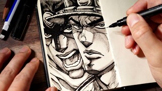 【ASMR】Drawing Jotaro Kujo⚓️空条承太郎 #JOJO #ジョジョの奇妙な冒険 #satisfying