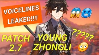 YOUNG ZHONGLI VOICELINES AT PATCH 2.7 LEAKED????? 😳🥶😱