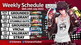 Criznara Weekly Schedule 18th-24th July 2022