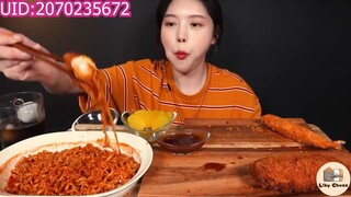 Mì xào phô mai Buldak Mì xào One-Take Mukbang video một lần #amthuc