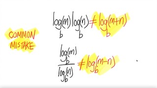 COMMON MISTAKE: (1) logb(m) logb(n) ≠ logb(m+n)