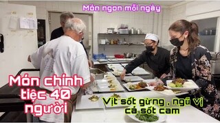 Món ăn chính Vịt sốt gừng, ngũ vị, cá tuyết sốt cam/món ăn ngon/Cuộc sống pháp/ẩm thực Việt Nam