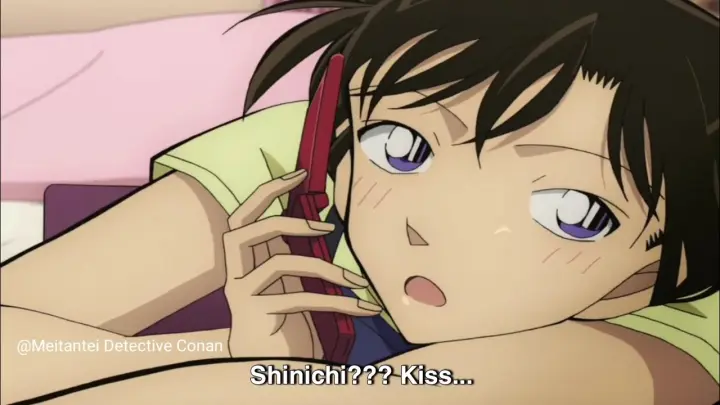 🔥 Shinichi and Ran lovely couple talking on phone 🔥❤️ Meitantei Detective Conan best episode ever 💥