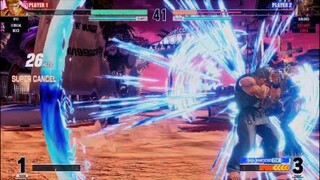 KOF15　世界1位ブラックリョウサカザキ　ブロッキングから40Hitコンボ　一人動きが違う…