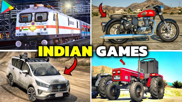 Top 5 INDIAN GAMES For Android l Best Car Game l Train Simulator l Tractor Game