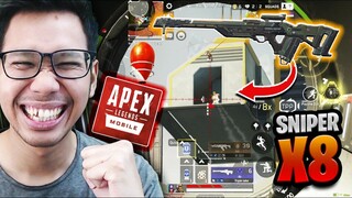 AKHIRNYA PAKE SNIPER X8 DI APEX LEGENDS! 2X TEMBAK LANGSUNG LOBBY! - APEX LEGENDS MOBILE