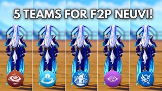 Best F2P Teams for Neuvilette !! Vape or Bloom?? [ Genshin Impact ]