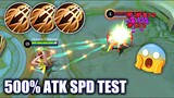 TESTING 500% ATTACK SPEED ON DIFFERENT HEROES | MOBILE LEGENDS