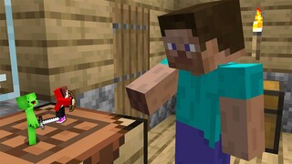 Tiny survive Mikey and JJ in minecraft experiments (thanks to JJ maizen Mikey Zenichi Mazen)