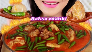 ASMR BAKSO CUANKI PEDAS RAWIT BIKIN NGILER SYEGERNYA  | ASMR MUKBANG INDONESIA