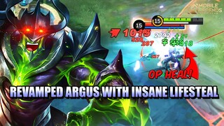 NEW ARGUS HAS INSANE LIFESTEAL - ARGUS REVAMP SKILLS AND GAMEPLAY MLBB