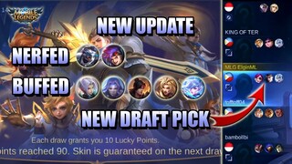 NEW UPDATE - DRAFT PICK, LING BUFF, LUO YI BUFF - PATCH NOTES 1.4.84 MLBB