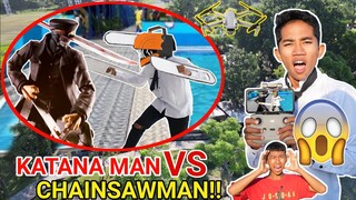 DRONE MENANGKAP NAMPAK KATANA MAN VS CHAINSAWMAN DIKOLAM RENANG?! | Mikael TubeHD