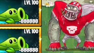 PvZ 2 Football All-Star Zombie LEVEL 10 vs PEA VINE & All Plants ระดับสูงสุด