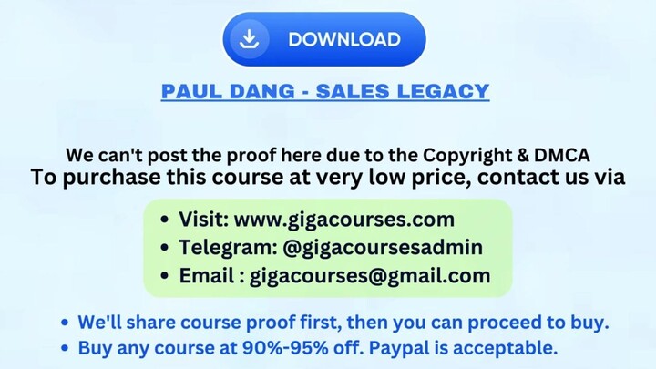 Paul Dang - Sales Legacy