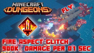 Fire Aspect Glitch, 900k+ Damage Per 0.1 Sec, Launch Enemies Into The Air! Minecraft Dungeons