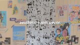 room decor : manga wall, aesthetic collages, + photo grids! 🌱🗑