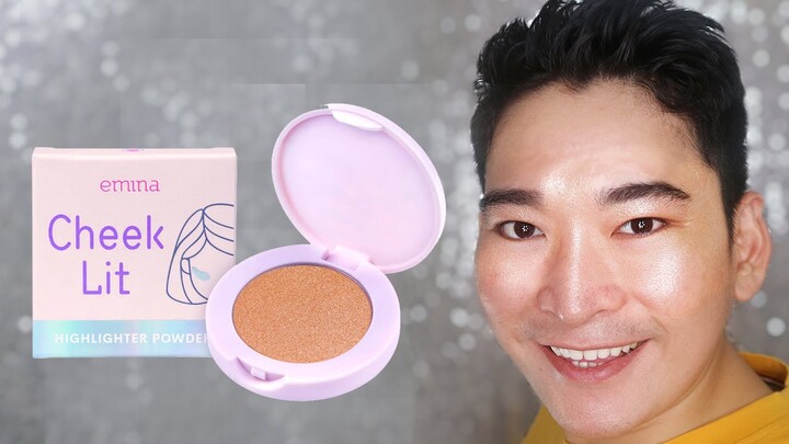 GLOWING DENGAN BUDGET DIBAWAH 50 RIBU?? | EMINA CHEEK LIT HIGHLIGHTER POWDER REVIEW