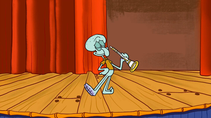 Animasi gambar tangan "Squidward's Play"