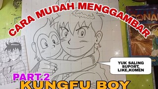 cara mudah menggambar anime kungfu boy part.2