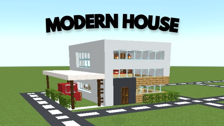 Minecraft Tutorial   How to Build a Modern House #minecraft #builds #modernhouse #lunarclient