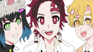 [45 detik でができる] Tulisan tangan Kimetsu no Yaiba, semua anggota mengenakan seragam sekolah! Nezuko b