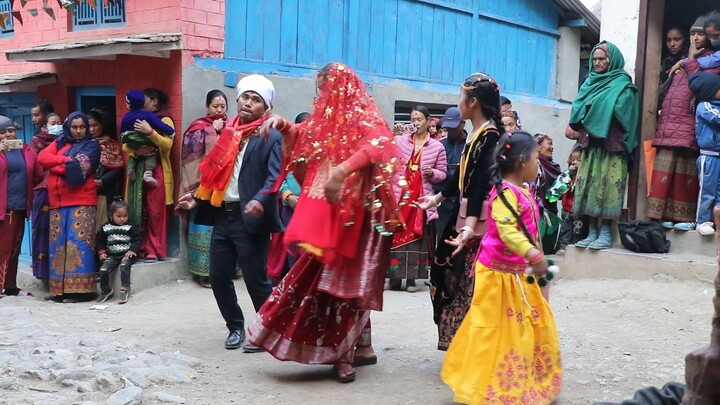 Bride and Groom Dancing with Guest in Naumati Baja | Marriage in Nepal |