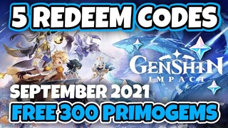 5 NEW Redeem CODES + 300 PRIMOGEMS | Genshin Impact September 2021