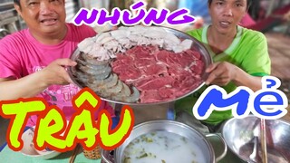 Mâm thịt Trâu nhúng mẻ" chà bá" Tâm Chè và Thánh Ròm ăn có hết không?l Tâm Chè Vĩnh Long