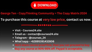 George Ten - CopyThinking Community + The Copy Matrix 2024