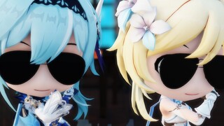 [Animasi]MMD 3D Noelle, Eula, Amber, Ying