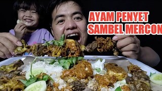 AYAM PENYET SAMBEL MERCON + SATE ATI AMPLA DAN TAHU TEMPE