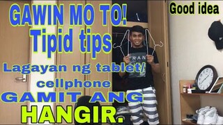 DIY! HOW TO MAKE TABLET/MOBILE PHONE  STAND USING CLOTHESLINE(CREATIVE IDEA )